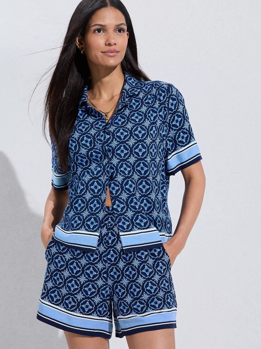 Lands' End Women's Rayon Camp Shirt
